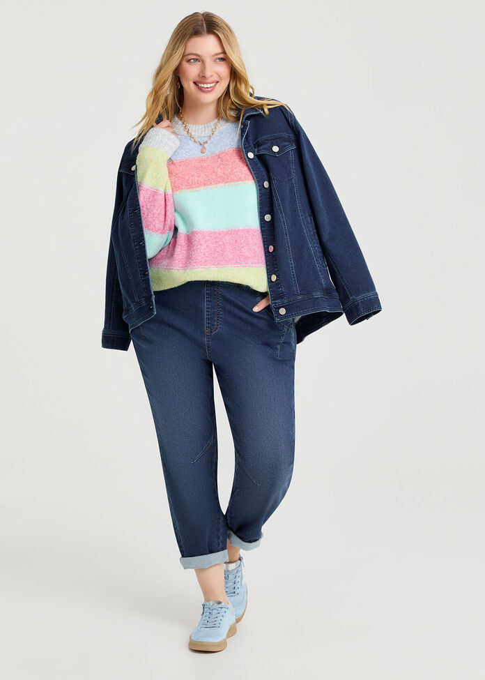 Denim Drawstring Jogger, , hi-res