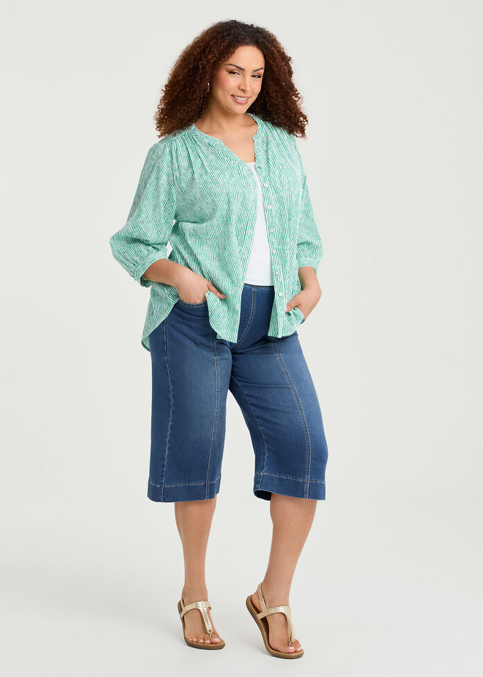 Cotton Blend Bermuda Short, , hi-res