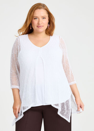 Plus Size Sheer Delight Mesh Tunic