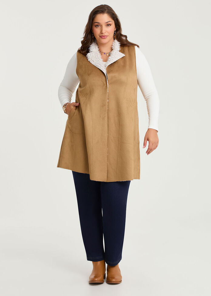Penny Lane Faux Shearling Vest, , hi-res
