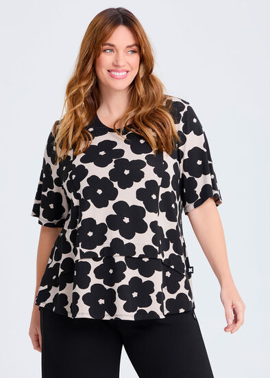 Plus Size Natural Taia Abstract Top