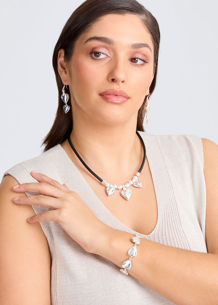 Reversible Heart Short Necklace, , hi-res
