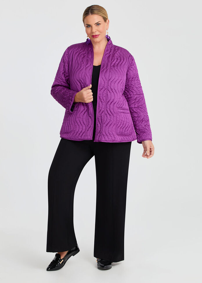Shop Plus Size Reversible Check Quilt Jacket, Purple | Taking Shape AU