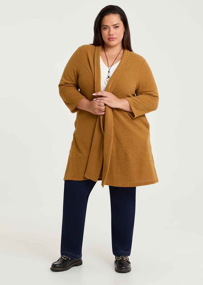 Honeycomb Long Cardigan, , hi-res