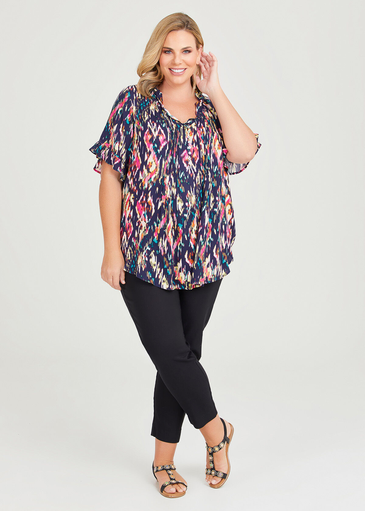 Plus size tops for jeans hot sale