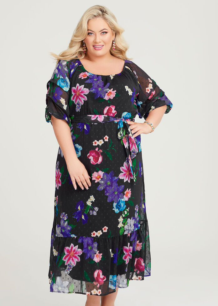 Shop Plus Size Rose Garden Midi Dress in Multi | Taking Shape AU