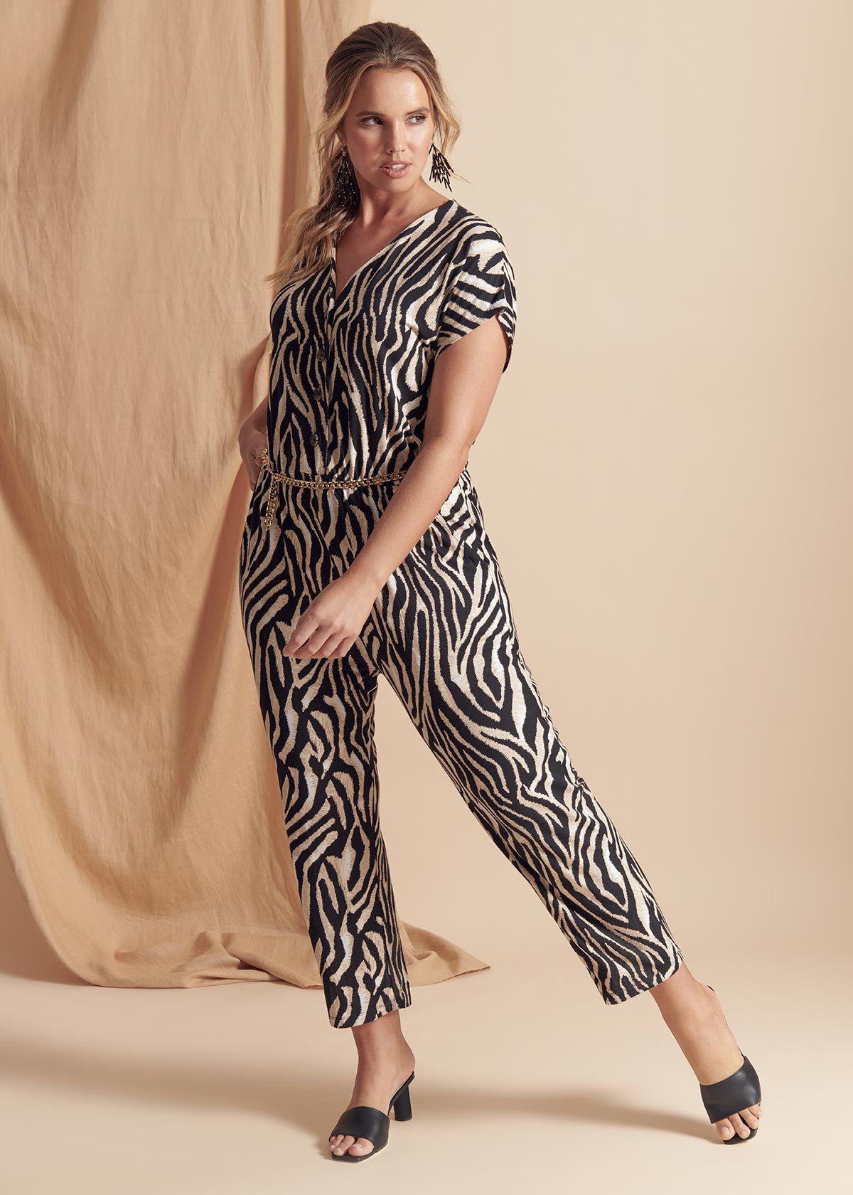 Zebra print jumpsuit cheap