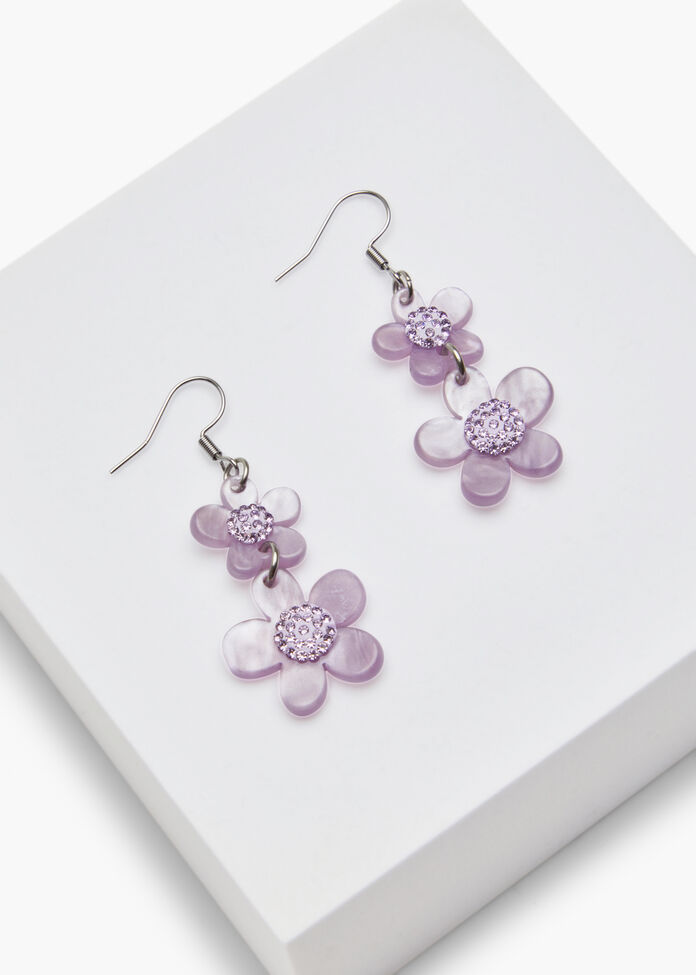 Pretty Multi Flower Earring, , hi-res