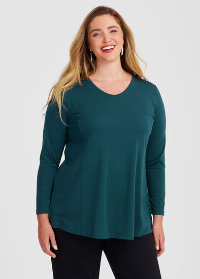 Plus Size Wool Bamboo V-neck Top