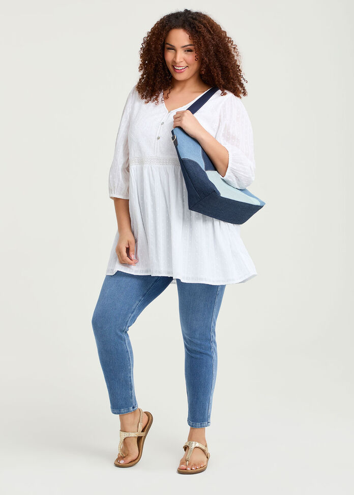 Denim Patchwork Bag, , hi-res