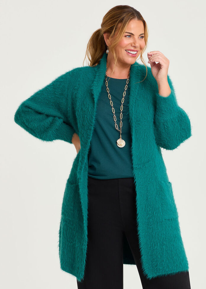 Fluffy Knit Cosy Cardigan, , hi-res