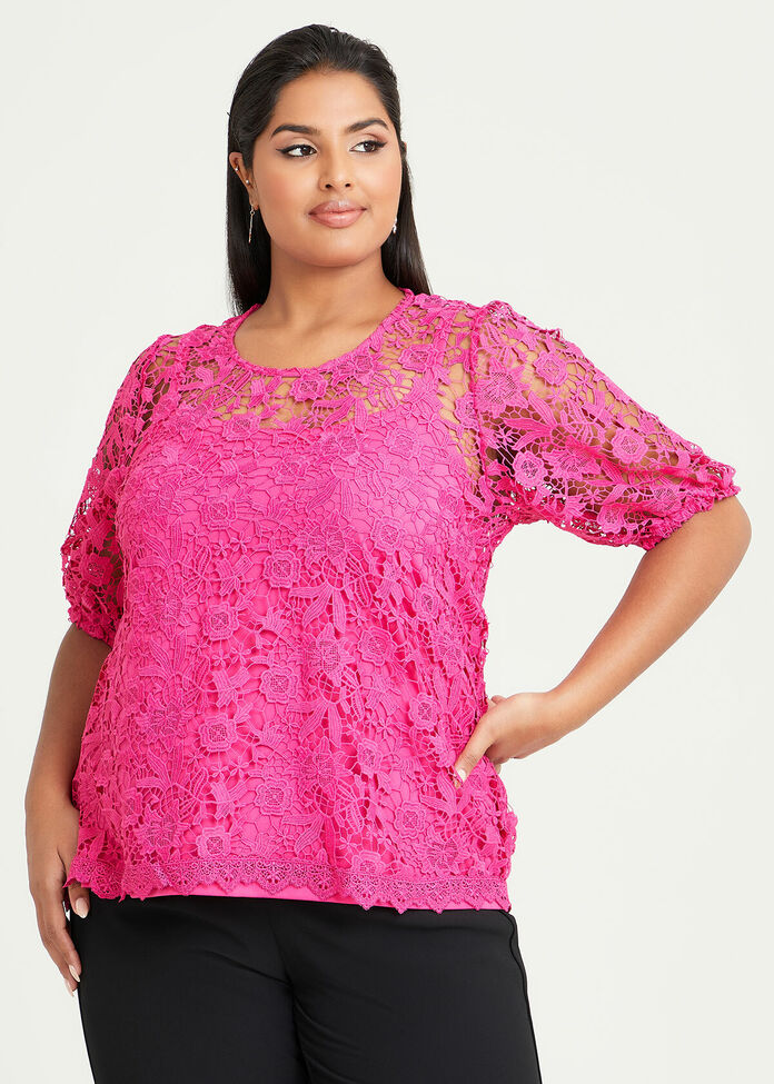 Shop Plus Size Charlotte Lace Top in Red | Taking Shape AU