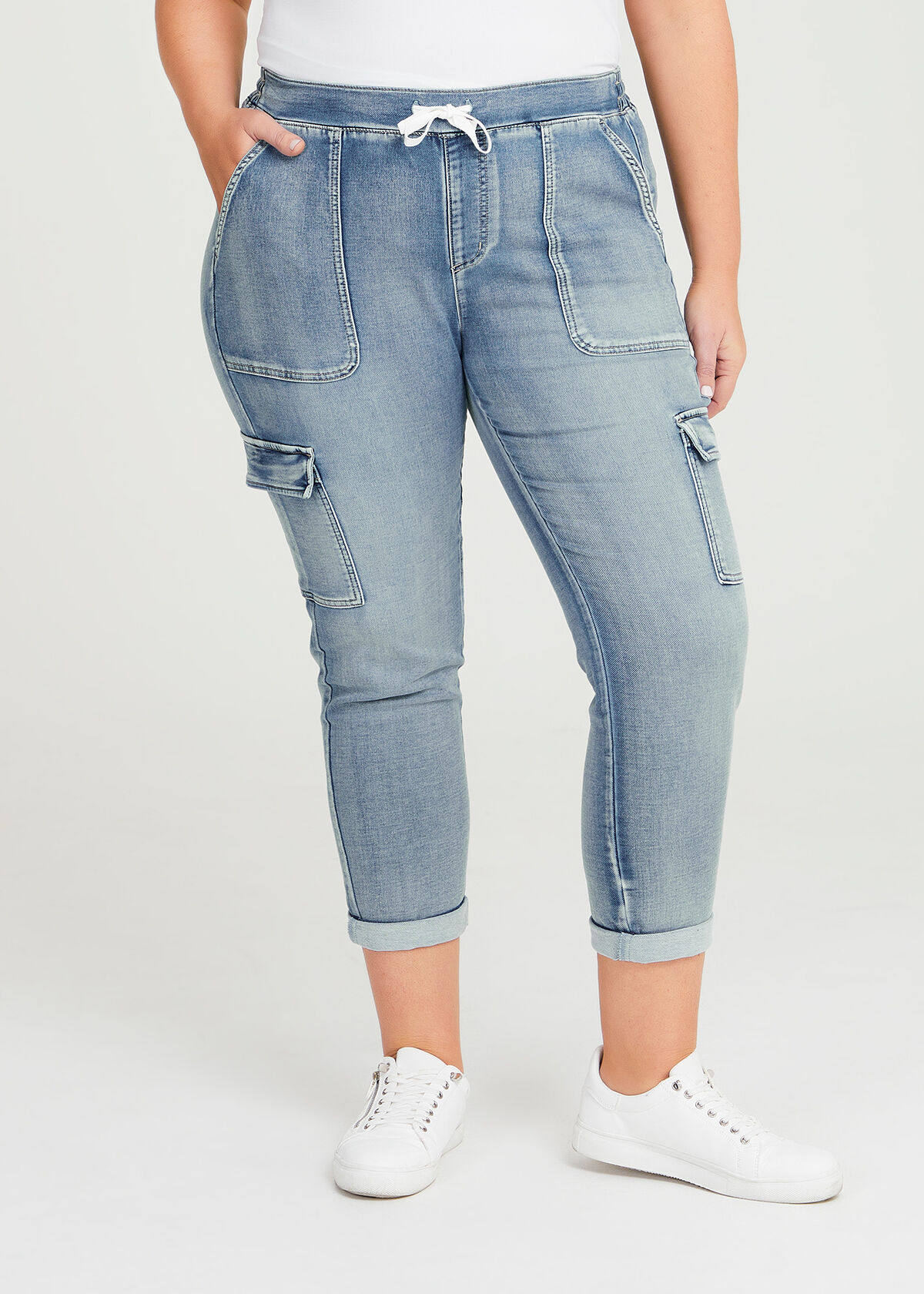 French terry cargo store street joggers for women