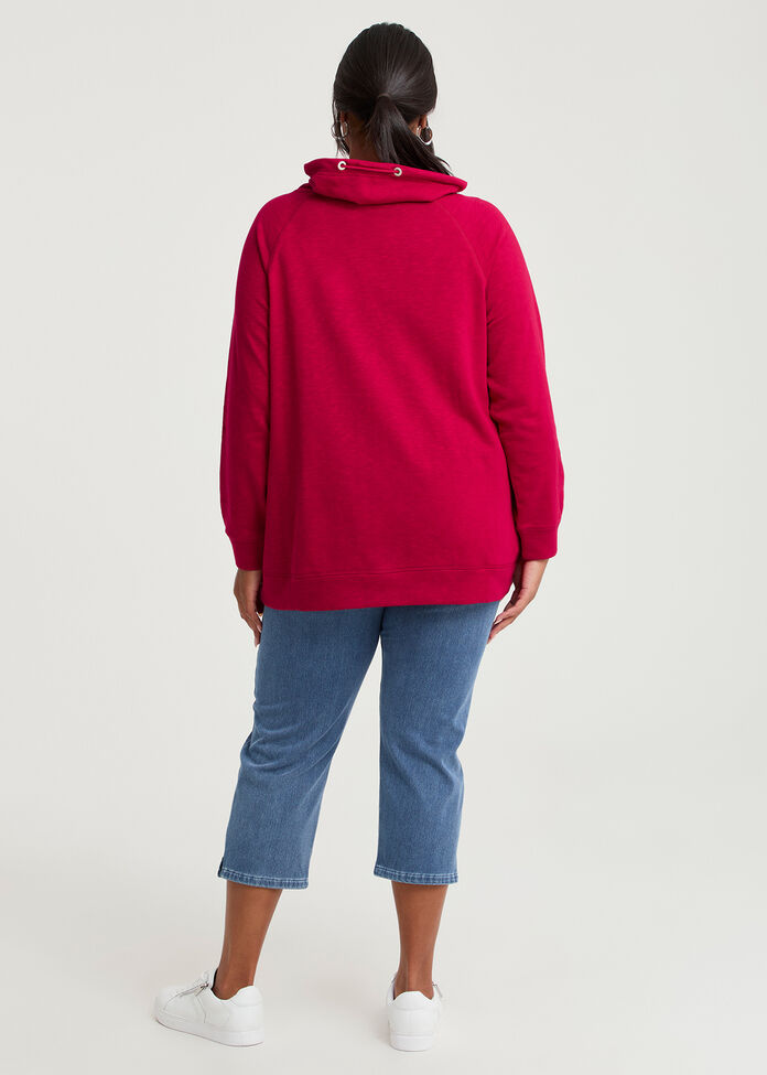Shop Plus Size Drawstring Collar Sweat, Red | Taking Shape AU