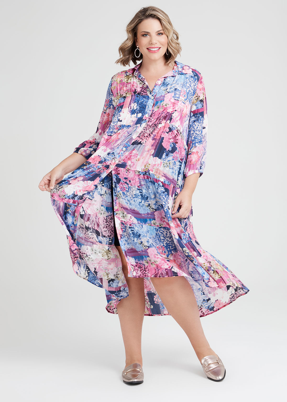 Shop Natural Mykonos Shirt Dress in 