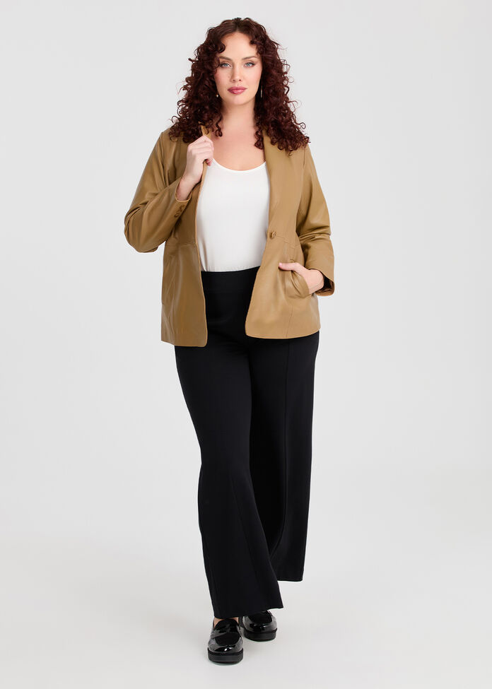 Shop Plus Size Leather Lottie Panel Jacket, Brown | Taking Shape HK