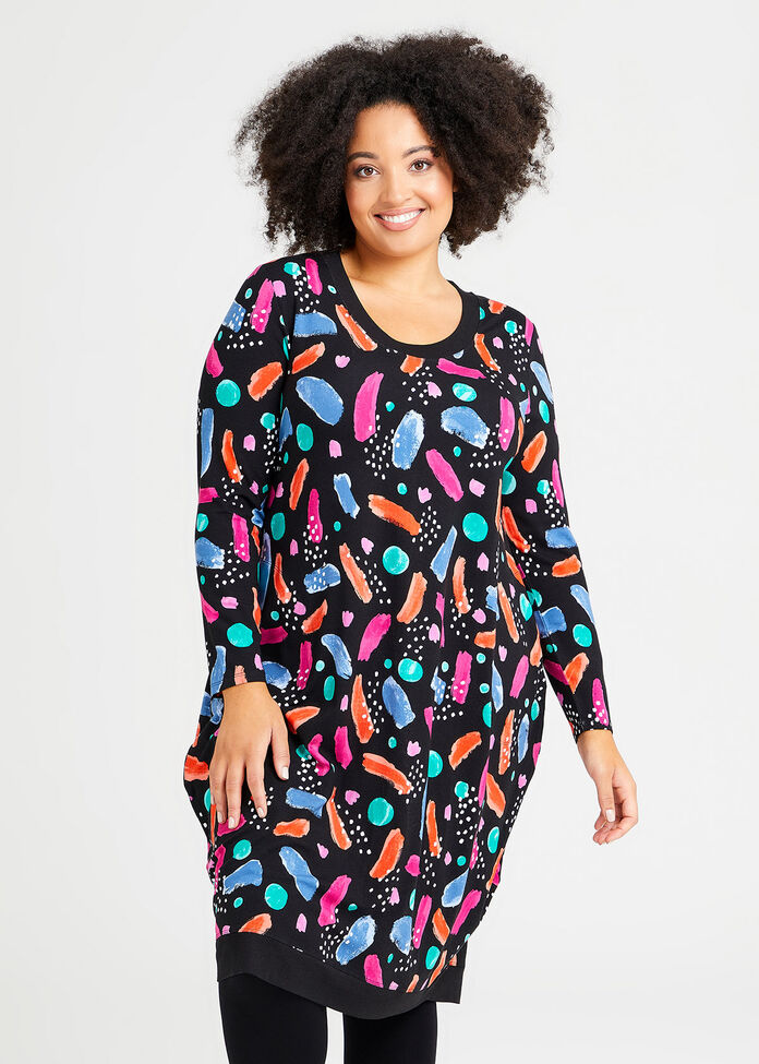 Shop Plus Size Natural Geo Print Dress in Multi | Sizes 12-30 | Taking ...