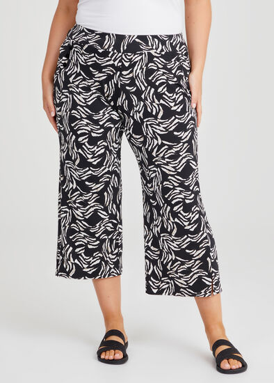 Plus Size Printed Crop Pant