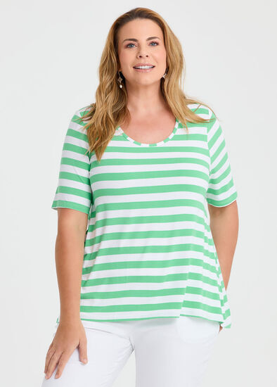 Plus Size Natural Stripe Essential T-Shirt