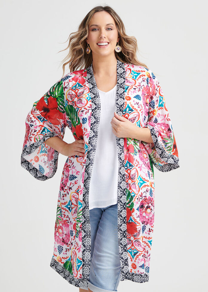 Natural Boho Kimono, , hi-res