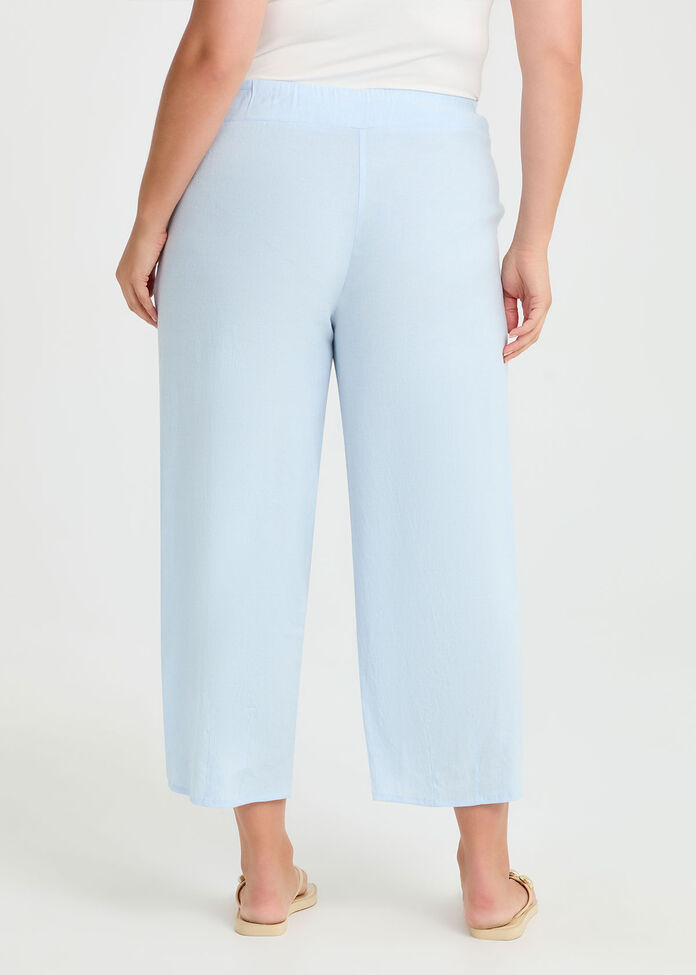 Lantern Stretch Linen Pant, DUSTY BLUE, hi-res