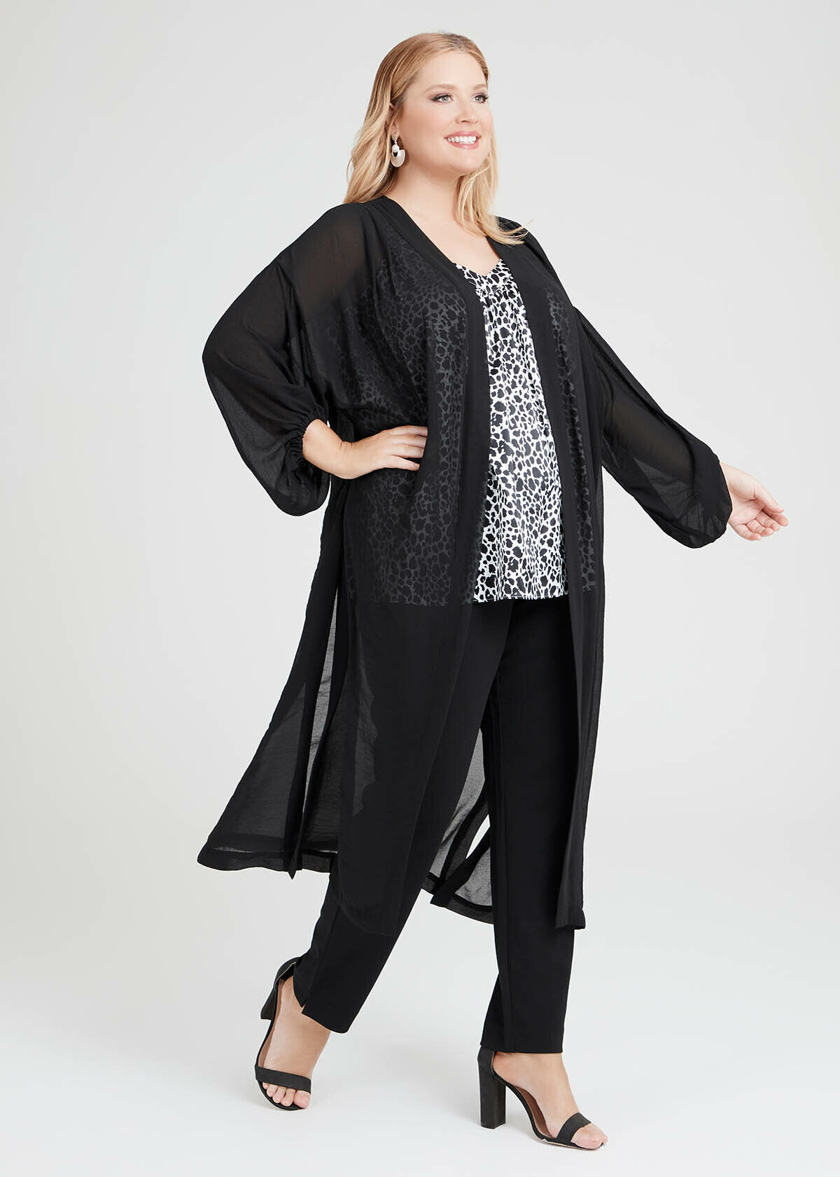 Rosa Long Chiffon Duster