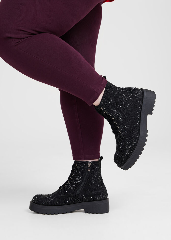 Bejewelled Lace Up Boot, , hi-res