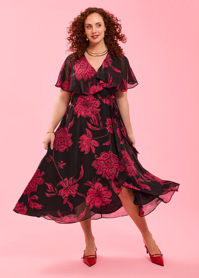 Plus Size Livia Floral Wrap Maxi Dress