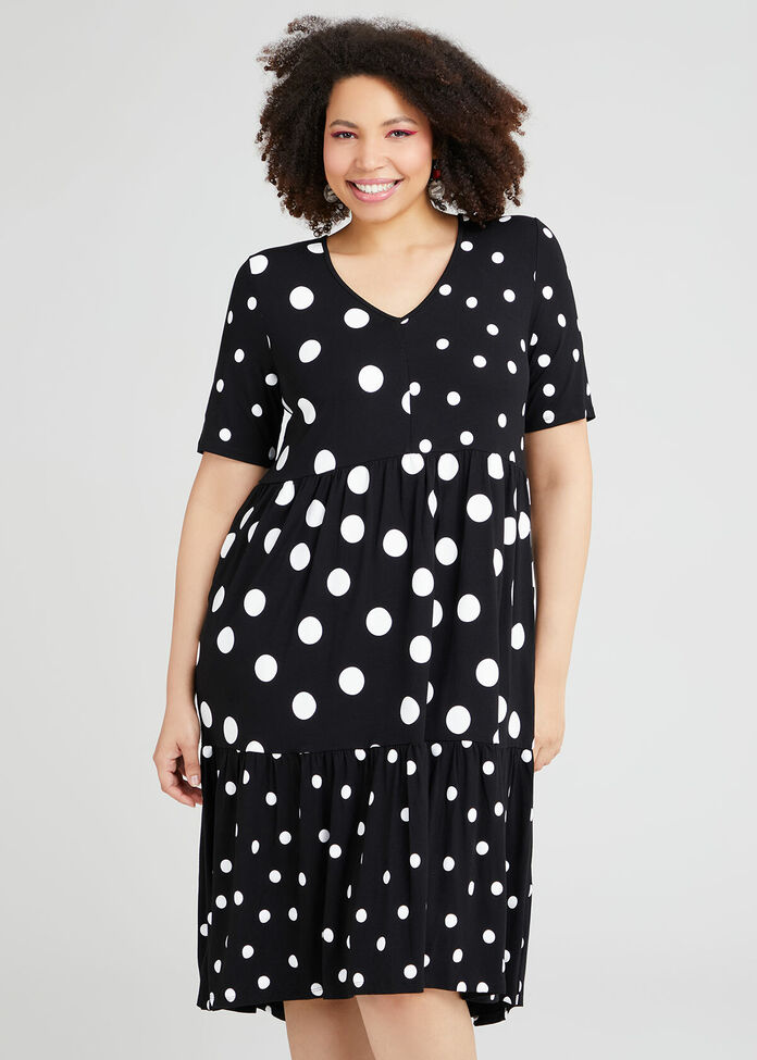 Shop Plus Size Natural Spotty Days Dress in Print | Sizes 12-30 ...