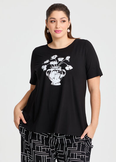 Plus Size Natural Floral Hana Top