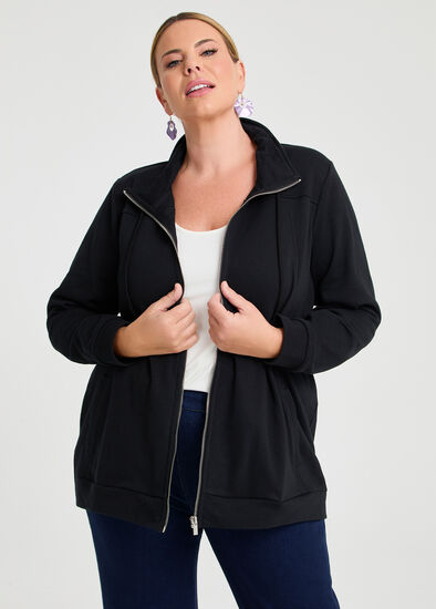 Plus Size Funnel Neck Active Jacket