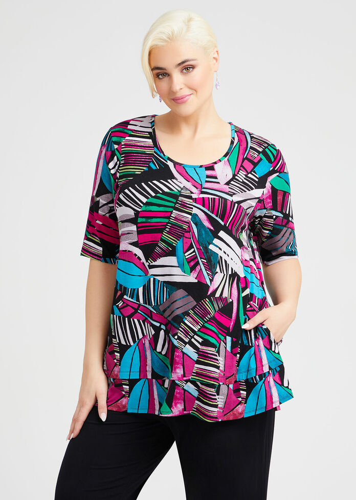 Shop Plus Size Bamboo Floral Geo Top in Print | Taking Shape AU