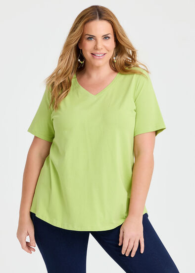 Plus Size Organic Cotton V-neck T-shirt