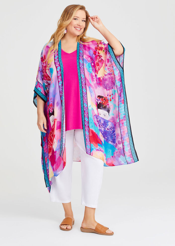 Geisha Cape Kimono, , hi-res