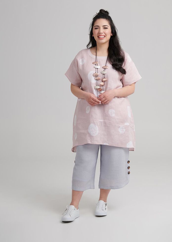 Petite Button Crop Pant, , hi-res