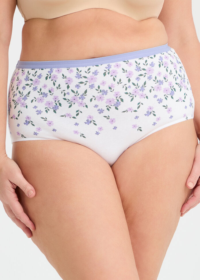 2 Pack Cotton Floral Briefs, , hi-res