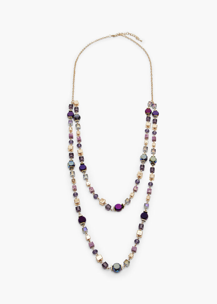 Crystal Layered Necklace, , hi-res