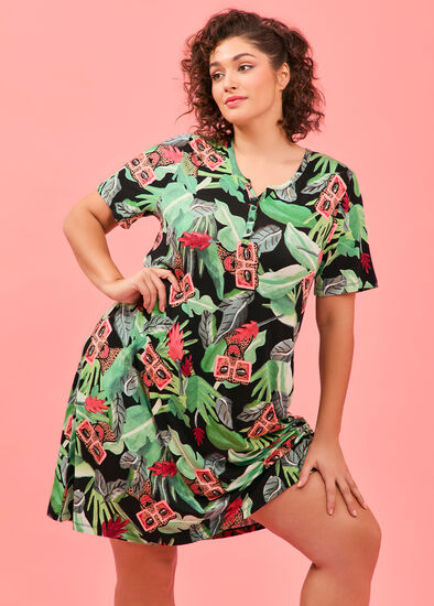 Plus Size Bouffants Tropical Glam Nightie