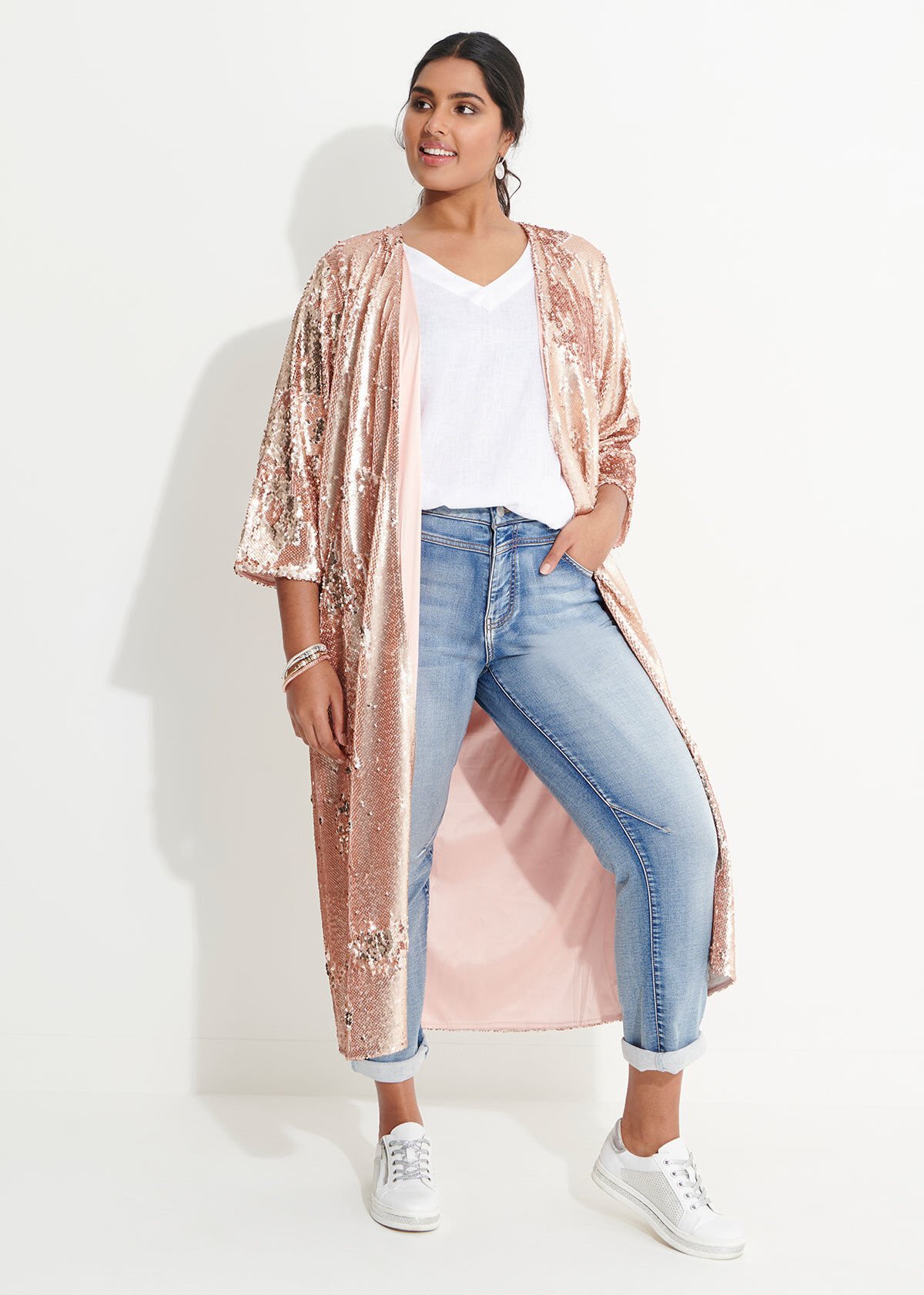 Rose gold duster jacket hot sale