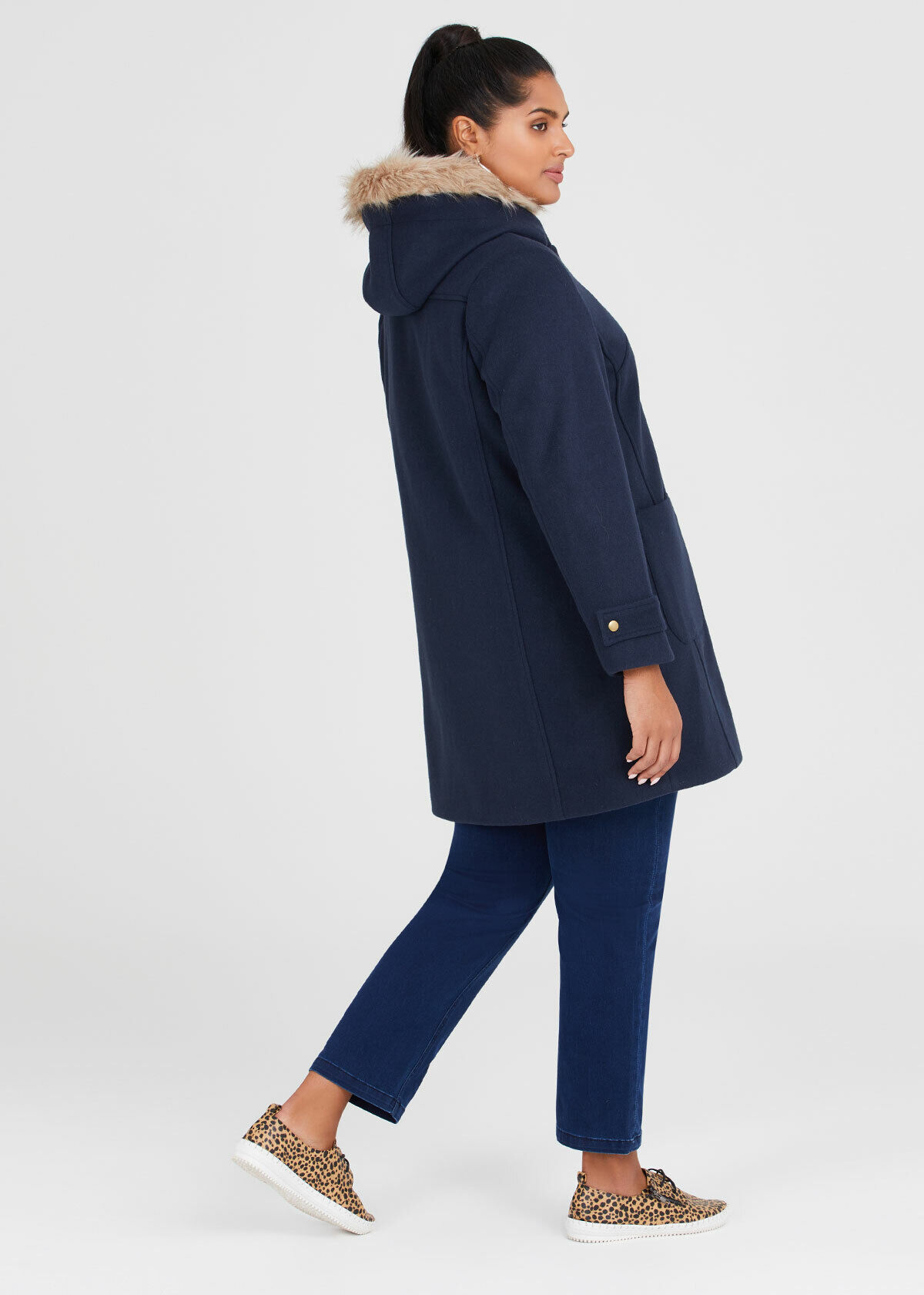 Shop Plus Size Duffle Jacket in Blue Taking Shape AU