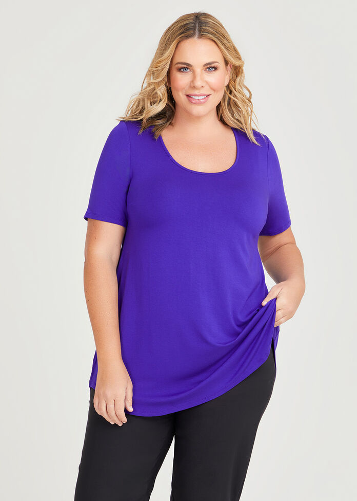 Shop Plus Size Bamboo Base Short Sleeve Top in Purple | Taking Shape AU