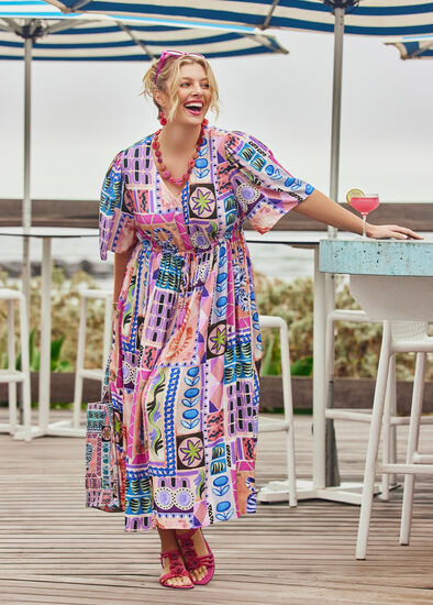 Plus Size Natural Fun In The Sun Maxi Dress