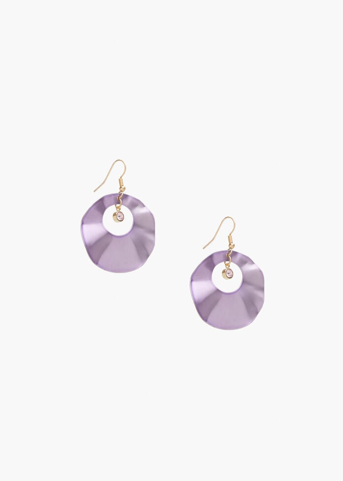 Metallic Hoop Earrings, , hi-res