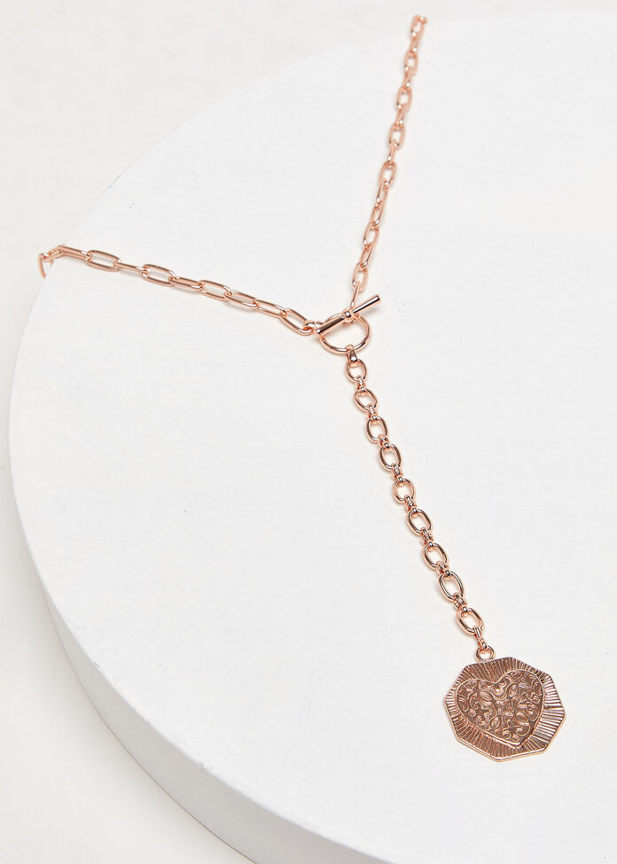 Mixed Chain Gold Fob Necklace, , hi-res