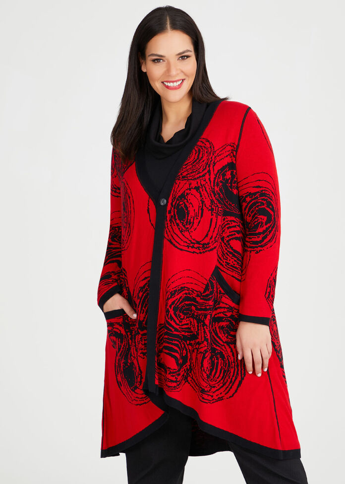 Shop Tatum Cotton Cardigan in Red in sizes 12 to 30 | Taking Shape AU