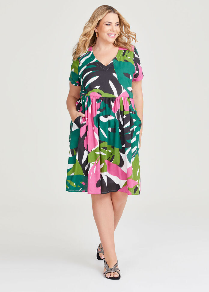 Shop Plus Size Cotton Pocket Holiday Dress in Multi | Taking Shape NZ