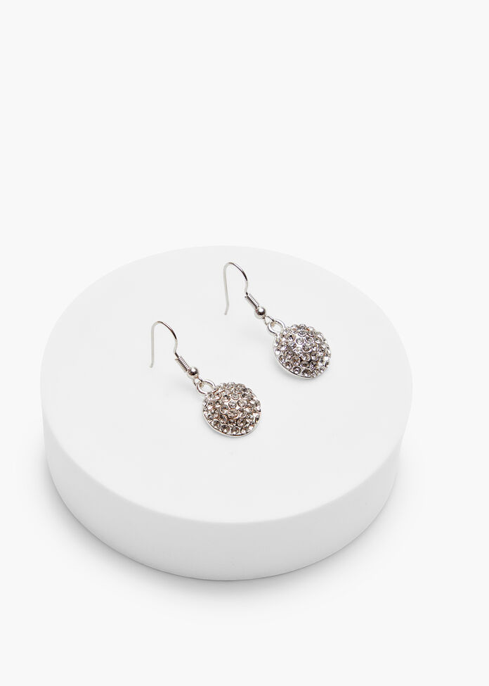 Pave Diamante Crystal Earrings, , hi-res