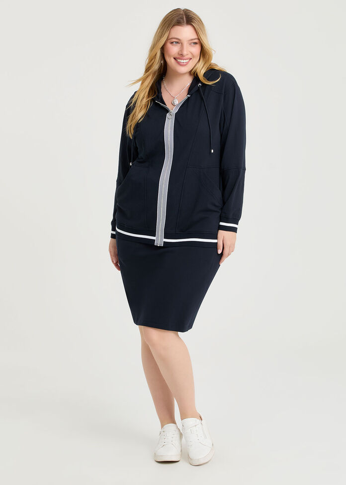 Tipping Trim Zip Thru Hoodie, , hi-res