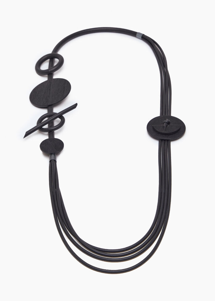 Rubber Disc Multi Cord Necklace, , hi-res