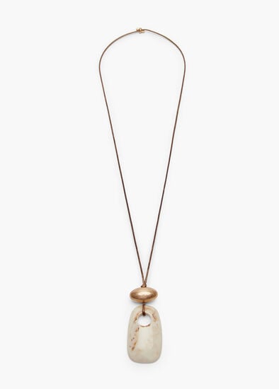 Plus Size Natural Resin Long Pendant